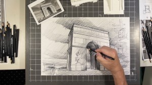 Learn to draw the Arc de Triomphe with Professor Mark Keane