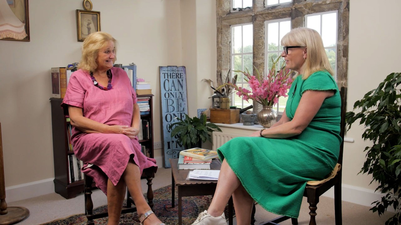 British event host Gaby Huddart interviews Chef Valentina Harris)